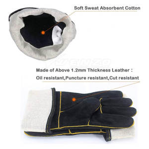 Gants de soudage en cuir de haute qualité, best-sellers, design personnalisé, en cuir de vache, doublés de polaire, pouce complet, respirants - Product Image 6