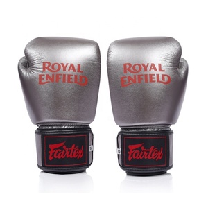 Guantes de Muay Thai y Kickboxing Fairtex, Nuevo Modelo Personalizado, Plateados, de Cuero Vacuno Genuino, con Correa Ajustable, para Sparring, Tipo Twins - Product Image 1