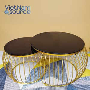 Table basse ronde de luxe en acier inoxydable avec base en or Table à manger bistro moderne pour la maison café Restaurant utilisation scolaire en plein air - Product Image 4