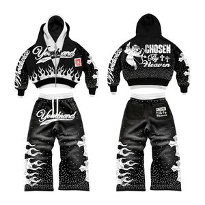 ชุดเซ็ตเสื้อฮู้ดและกางเกงวอร์มแบบสวมใส่สบาย เป็นมิตรกับสิ่งแวดล้อม ดีไซน์เรียบง่าย สำหรับทุกเพศ  ชุดลำลอง 2 ชิ้น กางเกงขายาวทรงสปอร์ต ซิป - Product Image 4