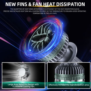 Luces Led Auto 400W 50000LM tres tubos de cobre luces Led para coche H4 H7 H11 9005 9006 faros Led para coche H4 - Product Image 5