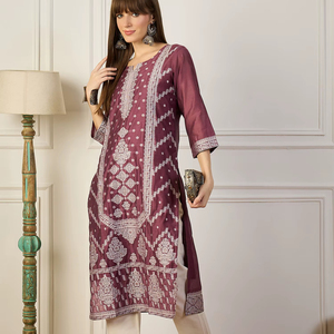 Women's Cotton Silk Straight <b>Kurti</b> - Product Image 1