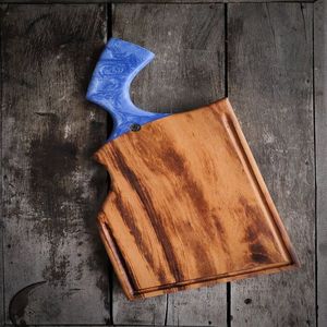 Tabla de cortar de resina hecha a mano con gradiente de color de marea del océano adecuada para picar verduras, frutas y comidas cocinadas - Product Image 5