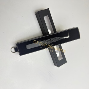 Pince à épiler GETUP BROSONS IMPEX noire 90° en acier inoxydable à pointe argentée, acrylique, anti-magnétique, anti-statique, pour une préhension parfaite des cils - Product Image 4