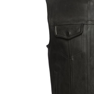 Gilets utilitaires sans manches en cuir de vache véritable pour hommes, neufs, personnalisés, respirants, pour l'extérieur, collection hiver OEM - Product Image 3