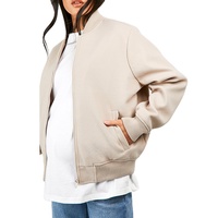 Blouson Bomber Femme Personnalisé en Laine/Cachemire Respirant, Style Streetwear, Haute Qualité, Uni, Vente en Gros, Vêtement d'Hiver, Fermeture Éclair Intégrale, Coupe Longue