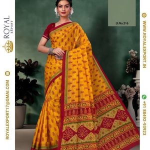 Dòng Sản Phẩm Sari Bằng Vải Bông Hấp Dẫn Nhất Với Công Việc Tussal Dori Và Sản Phẩm Sari Ấn Độ Đơn Giản Của Royal Export - Product Image 6