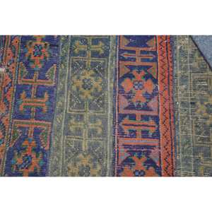 พรมปูพื้น3x3ft สไตล์ตุรกีวินเทจสีแดงและเหลืองสไตล์คลาสสิกโบฮีเมียนขนสัตว์ถักแบบแบนมียางรองสำหรับตกแต่งห้องนั่งเล่น - Product Image 5