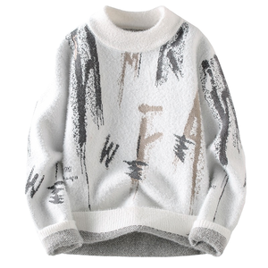 Suéter de Invierno para Hombre, con Forro Polar, Lana/Cachemira, Logotipo Frontal Personalizable, Antibolitas, Manga Larga, Color/Talla Personalizada - Product Image 1