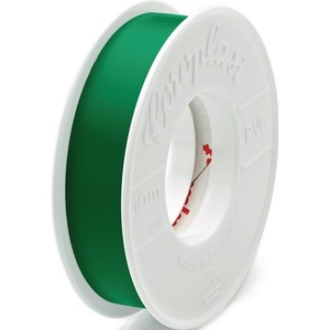 COROPLAST 302 Cinta Aislante Eléctrica Verde, 10m de Longitud, 15mm de Ancho, Paquete de 20 Rollos, Cinta Adhesiva de Oficina - Product Image 1