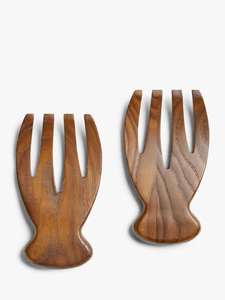Accesorios de cocina multifunción, utiliza ensalada a mano, ensalada de madera de acacia personalizada, tenedor para servir ensalada, juego de mano de 2 para el hogar y la cocina - Product Image 2