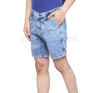 Shorts en jean pour hommes 100 % coton à séchage rapide, taille mi-haute, style décontracté uni, nouvelle collection, vente en gros OEM, logo personnalisé, marque privée - Product Image 5