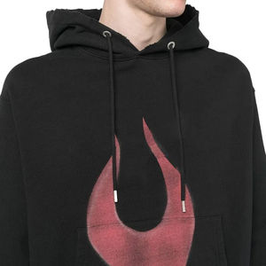 2025 Winter Men's Black Sustainable Distressed 100% Cotton Breathable Anti-Shrink Front DTG Print Embroidered <b>Tie</b> Dye Acid - Product Image 3