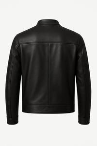 Chaqueta de cuero genuino ajustada moderna para hombre, elegante lona a medida para invierno, talla informal, chaqueta teñida Lisa para hombre - Product Image 5
