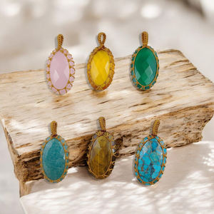 Collar con colgante de macramé de amazonita natural hecho a mano con piedras preciosas ovaladas facetadas anudadas estilo bohemio joyería de hilo para mujer - Product Image 4