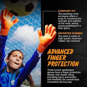 ถุงมือผู้รักษาประตูหนังแท้สำหรับมืออาชีพ Oxygen Sports ถุงมือฝึกซ้อมแบบรัดรูปสำหรับการเตะ - Product Image 6