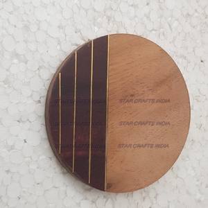 Posavasos de Color marrón y azul de forma redonda de madera y resina de nuevo estilo, juego de utensilios de cocina, posavasos decorativos de mesa usados al mejor precio - Product Image 5