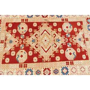 พรมวินเทจ ขนาด 3.9x5.7 ฟุต พรมลายจุดสีแดง ทำจากขนสัตว์ - Product Image 5