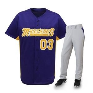 Uniforme de béisbol de poliéster personalizado, uniforme de corte regular liso y de alta calidad - Product Image 1