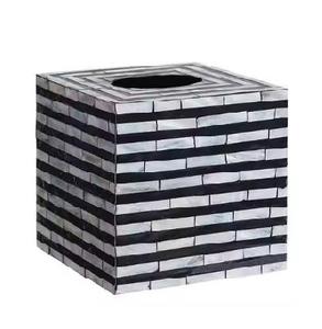 Caja de servilletas con incrustaciones de hueso de alta calidad duradera, soporte de pañuelos hecho a mano moderno para vajilla, productos indios, mesa decorativa - Product Image 5