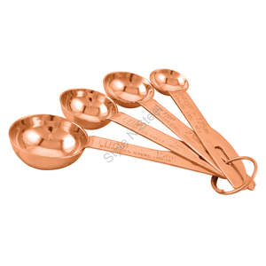Stainless Steel Premium Heavy Measuring Spoons Set (4 Pcs) in <b>Rose</b> Gold Color with a Stylish Classic Design - Product Image 1