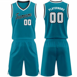 Ensemble de maillot et short de basketball d'été respirant à séchage rapide, de qualité supérieure, au design classique, personnalisable par sublimation, dernier style - Product Image 1