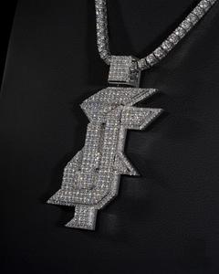 Personalizado VVS1 Moissanite letra colgante grueso Moissanite joyería carta personalizada, 925 plata esterlina - Product Image 4