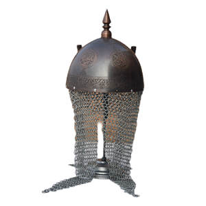 Casco vikingo con forro de cuero de cadena plateada, disfraz de casco griego portátil, casco Medieval temprano utilizado por Edge Knives - Product Image 3