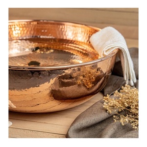 Tazón Redondo de Cobre Pulido 100% Puro para Pedicura, Spa de Pies, Salón de Belleza, para Masaje y Bronceado - Product Image 2