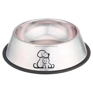 Tigelas de aço inoxidável para cachorros, alimentador para animais de estimação, antiderrapante, personalizado, portátil, gato, cachorro, cães, filhotes, cães, com logotipo