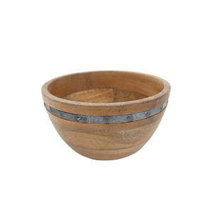 Solid Eco-Friendly Acacia Wood Round Shape Salad <b>Bowl</b> Custom Logo <b>Christmas</b> Decorative Fruit <b>Bowl</b> - Product Image 1