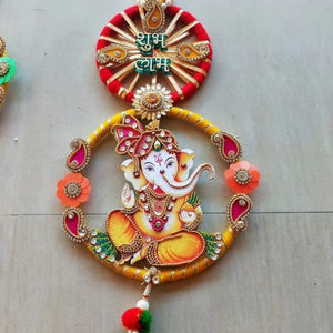 Shubh Labh-Diwali Festival Decor-Regalo de inauguración de la casa-Decoración del templo-Decoración Ganesh Chathurti-Colgante de pared-Puerta- - Product Image 1