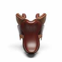 Selle de cheval Premium Real International Saddlery RES-15 en cuir bicolore, confortable pour le dressage anglais, avec arceau en plastique durable