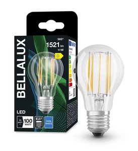 Lámpara LED estándar de cristal transparente 11W 4000K 1521Lm (Bellalux 4058075115453) - Product Image 1