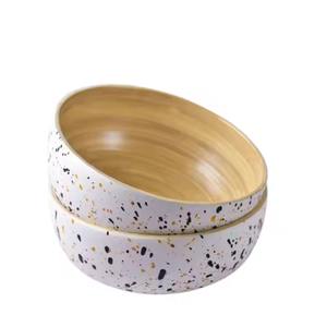 Bol de service moderne en bambou – Idéal pour les buffets, les repas, la cuisine, les restaurants, l'hôtellerie, les événements, les tables, les salades, les fruits, les collations, le pain et le rangement - Product Image 4