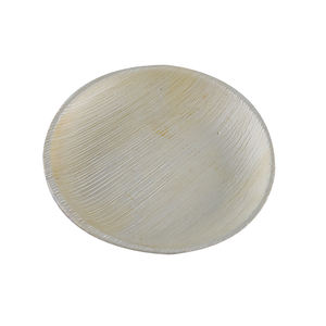 Assiettes de feuille de palmier jetables biodégradables de forme ronde les plus vendues disponibles en différentes tailles pour le service de nourriture de mariage - Product Image 1