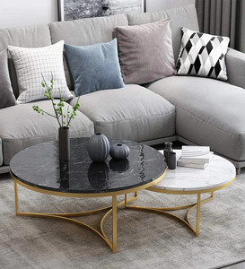 Wholesale <b>Small</b> Round <b>Side</b> <b>Table</b> Portable Storage <b>Table</b> Farmhouse Cheap Promotional Marble With Metal Base <b>Table</b> - Product Image 1