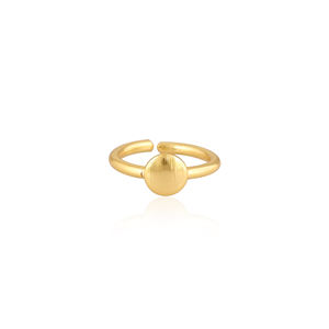 Anneau en laiton simple à la mode, prix de gros, vente chaude, plaqué or, anneaux simples pour femmes, anneau minimaliste réglable, cadeau pour un usage décontracté - Product Image 1