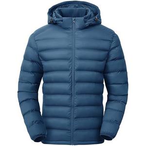 Men Canvas Lightweight <b>Padded</b> Detachable <b>Hooded</b> Collar Front Logo Water-Resistant Winter Fashion Regular Fit Puffer <b>Jacket</b> - Product Image 1