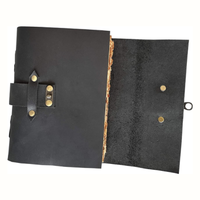 Journal vintage à double bande en cuir, couverture rigide, fait main, rustique, noir, avec pages en coton uni, pour dessin, voyage, cadeau, thermique
