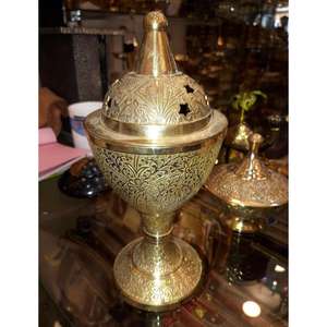 Décoration de mariage brûleur d'encens de luxe objet décoratif encensoir de haute qualité graver conception brûleur en laiton diffuseur d'arôme à vendre - Product Image 1