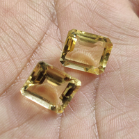 Citrine naturelle de haute qualité, 12x10mm, rectangulaire, facettée, jaune, pierres précieuses en vrac, polies, taillées, 6,3 carats, trou percé, pour bijoux DIY