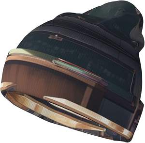 Gorros de punto con estampado de loros y aceitunas para parejas, gorros cálidos de invierno para mujer, gorros elegantes unisex sin visera, gorro con dobladillo - Product Image 2