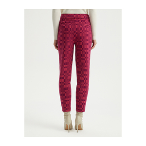 กางเกงลายแครอทสำหรับผู้หญิง ผลิตจากผ้าผสมวิสโคส-กางเกงทรงทันสมัย - Product Image 6