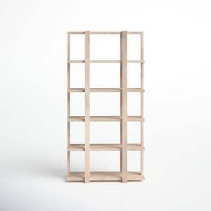 Organizador de almacenamiento de madera de acacia y mango sin terminar, estante de exhibición, estantería de escritorio de madera ajustable - Product Image 1