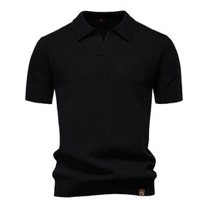 Chemises pour hommes grande taille de haute qualité en tissu jersey à manches courtes, couleur unie, respirantes, écologiques, décontractées pour l'été - Product Image 3