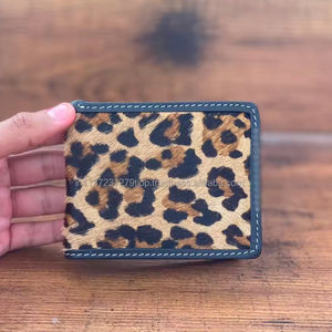 Nouveau Design portefeuille en cuir Animal cuir de vachette impression hommes portefeuille léopard fourrure porte-carte Offre Spéciale cadeau en espèces pour lui - Product Image 2