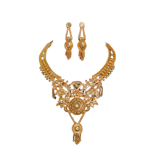 เซ็ตต่างหูสร้อยคอชุบทอง22K ชุดต่างหูสร้อยคอสไตล์อินเทรนด์ - Product Image 2