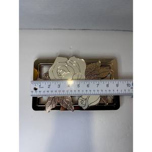 Luxury <b>Gold</b> Plated And White Rose Flowers Metal Trivet Hot Pad Decorative Metal Trivet Holder Antique Steel Teapot Trivet - Product Image 4