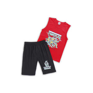 Conjunto de ropa de verano de 2 piezas con gráfico rojo para niños con diseño de logotipo de bebé niño para temporadas de verano - Product Image 1
